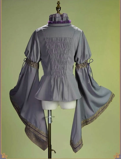 Purple Elegant Bell-Sleeve Lolita Blouse - Neoludwig