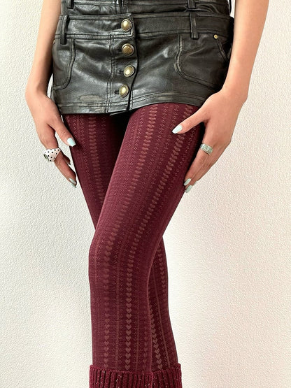 Colors Pattern Heart 5 Vertical Tights Stripe