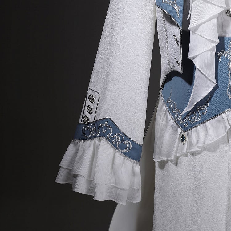 Belt+Pants Coat+Shirt+Corset Pieces Split-Tail Four Ouji Set-BlueWhite Lolita Prince