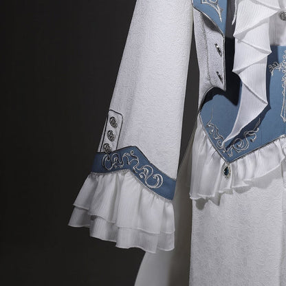 Belt+Pants Coat+Shirt+Corset Pieces Split-Tail Four Ouji Set-BlueWhite Lolita Prince