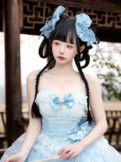 Blue Hairclip Bowknot