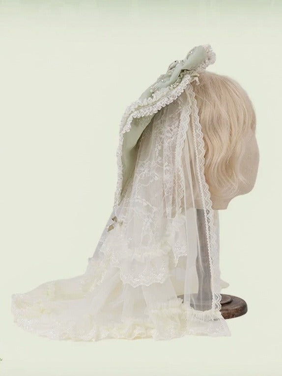 Elegant Lolita Veil with Bow in Four Colors - Mademoiselle Pearl