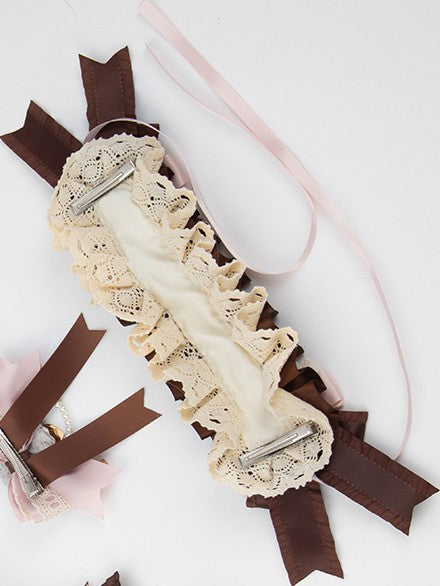 Lace Brown Lolita Dessert Hairband Sweet Pink