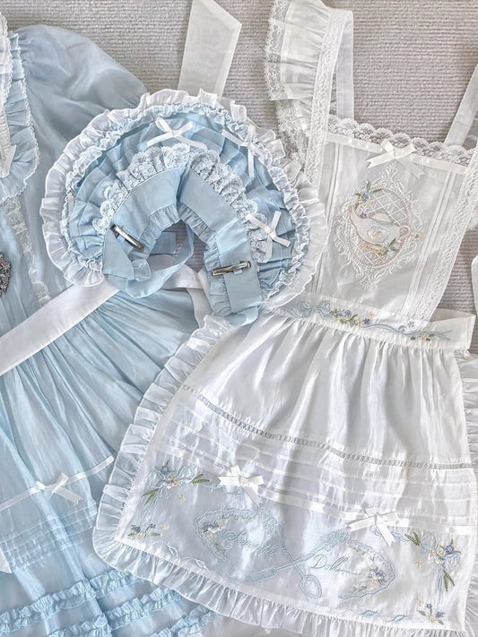 and Apron Embroidery Floral Teapot