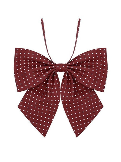 Bow Uniform Polka-dot Red Pattern JK Tie