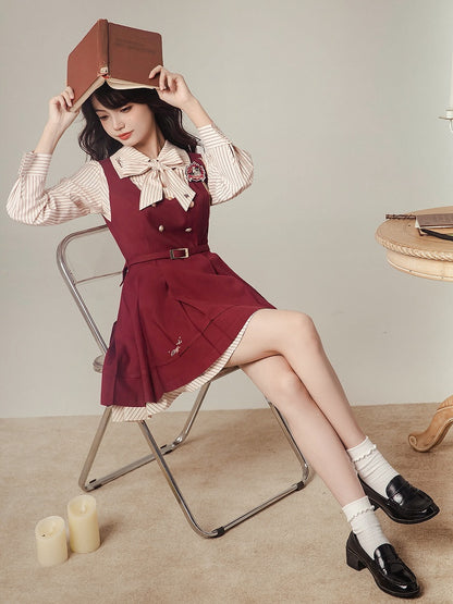 Stickabzeichen Floral Rot/Braun