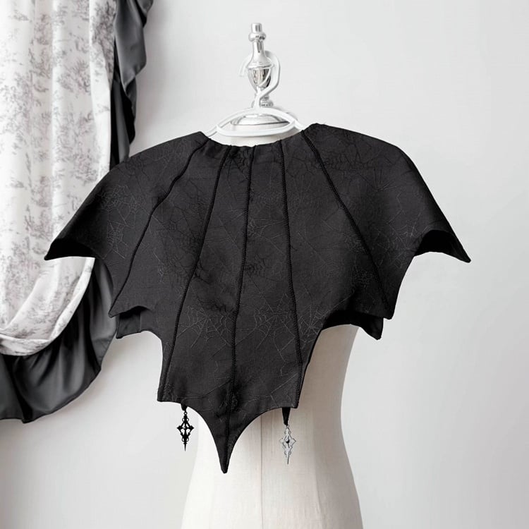 Cape Web Embroidery Black Gothic Halloween Lolita Spider Wing Bat with