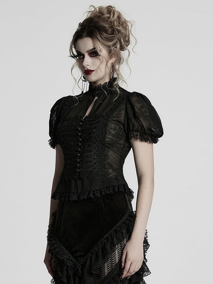 Gorgeous Black Gothic Chiffon Shirt