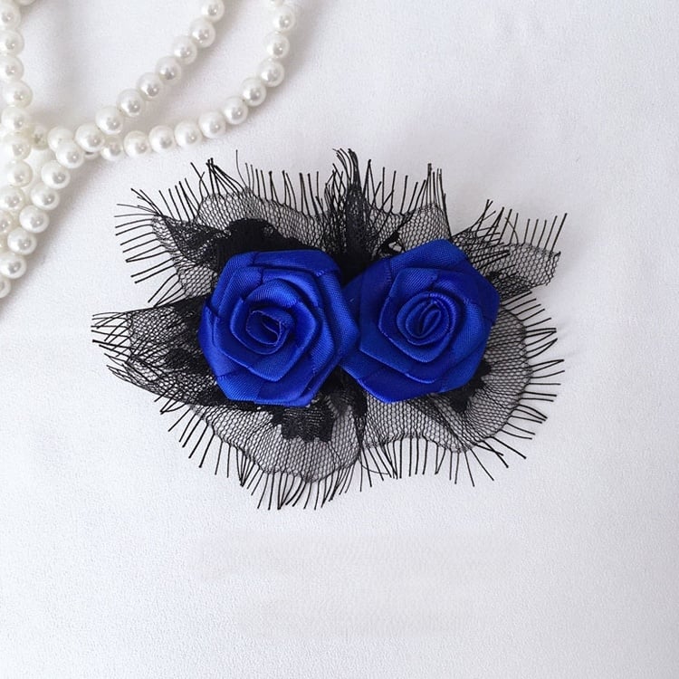 Design Hairclip Rosette Lace Colors 7 Gothic
