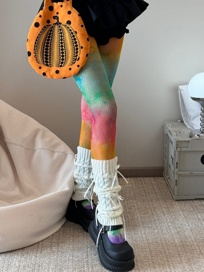 Ombre Strumpfhose Muster Farbe Herz Bunt