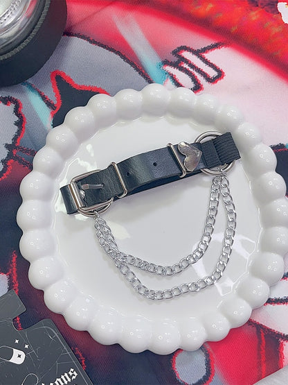 Chain Arm Ring Y2K Heart Black/White Decorated Charm