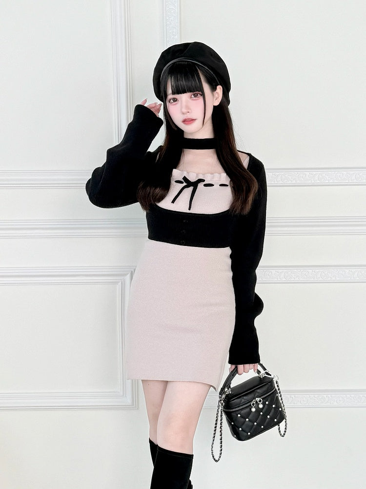 Crossbody/Handtasche, gestepptes Dekor mit Jirai Pink/Weiß/Schwarz Kei Strass