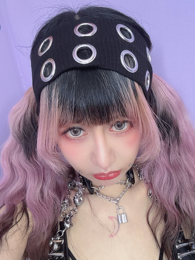 Cutout Punk Black Pop Y2K Details Haarband