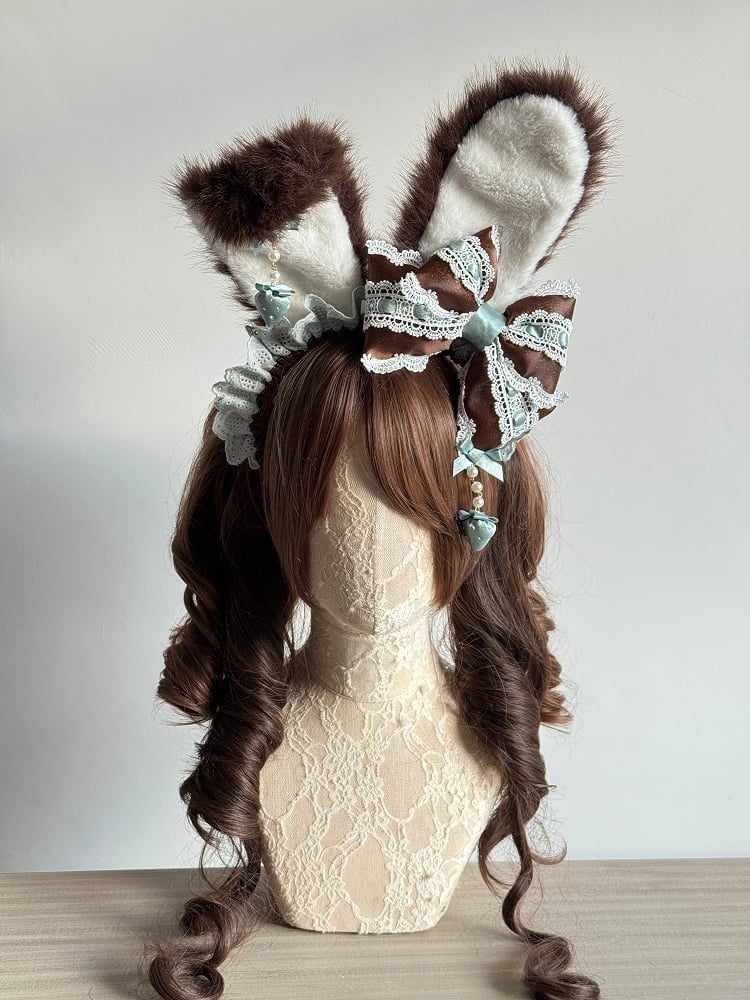 (With Set KC Accents) Chocolate-Themed Furry Ear Lolita