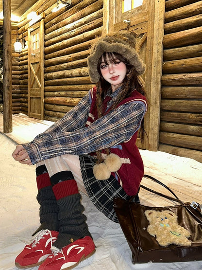 Fake Top Two-piece Academiacore Red