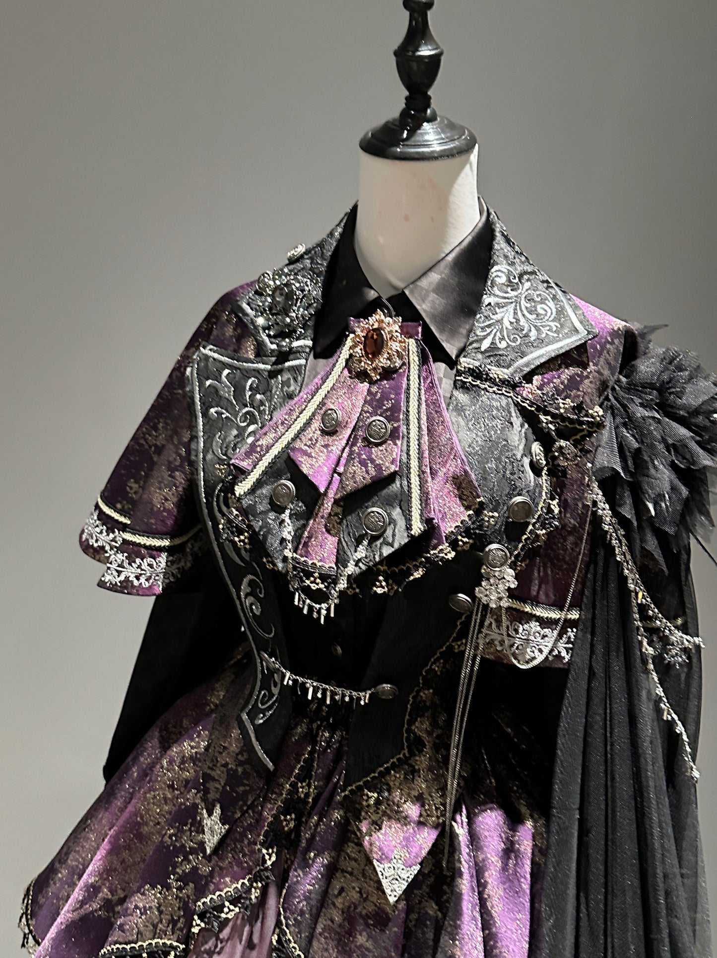 セット予約 ゴールドケープアップ商品 ファントムブラックパープルスモールドレス カイト