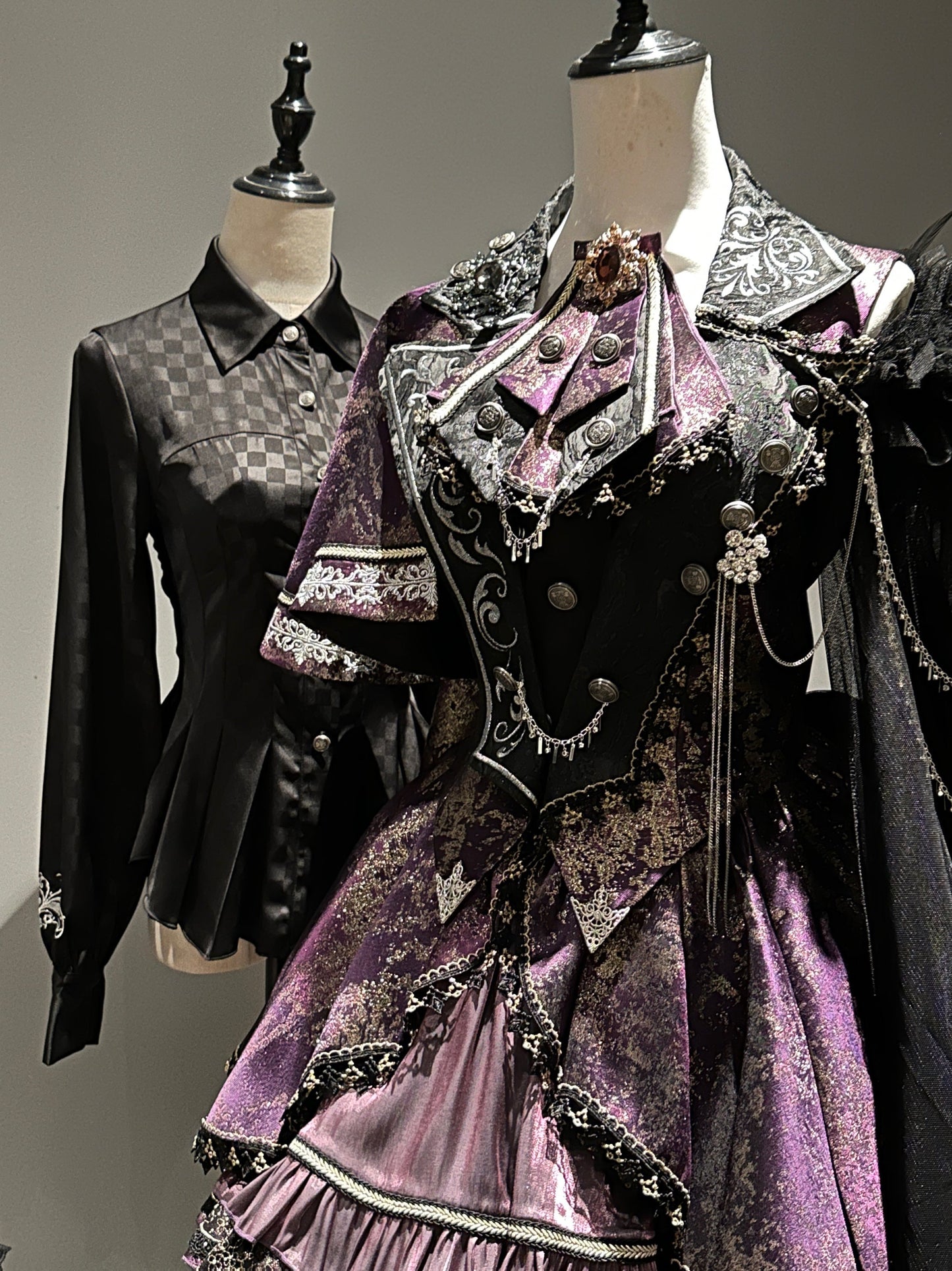 セット予約 ゴールドケープアップ商品 ファントムブラックパープルスモールドレス カイト