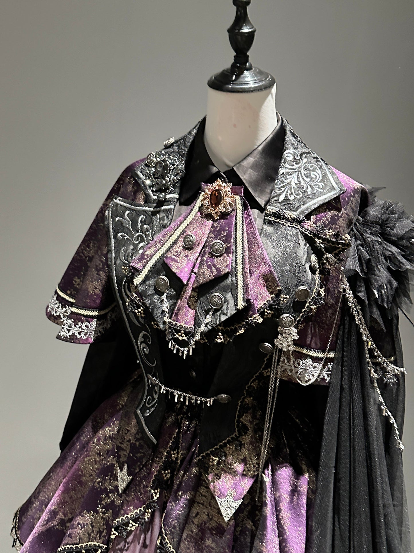 セット予約 ゴールドケープアップ商品 ファントムブラックパープルスモールドレス カイト