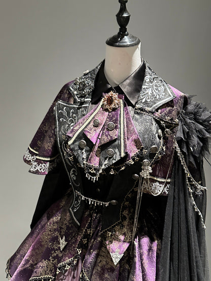 セット予約 ゴールドケープアップ商品 ファントムブラックパープルスモールドレス カイト