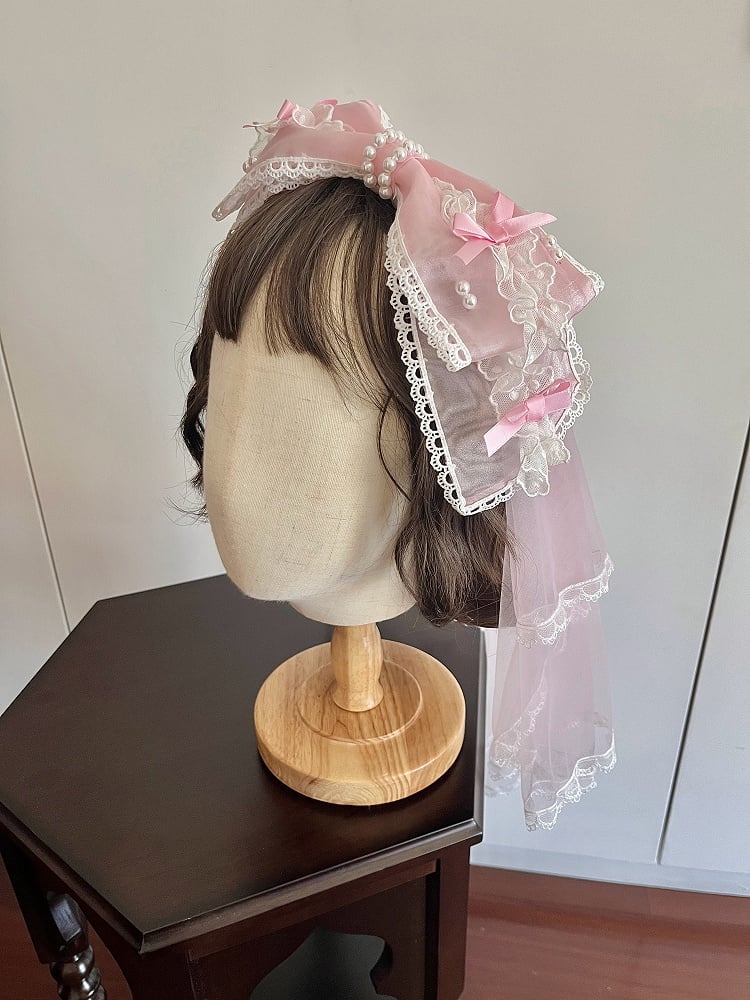 Rosa mit Schleierschleife / Schwarz KC
