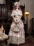 Bead High Shawl Victorian Cream Collar Lace Light Tassels Cape