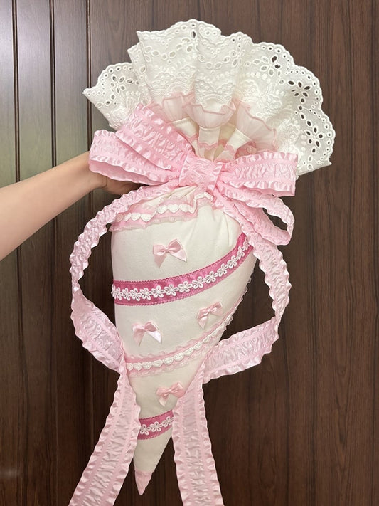 Decorating Bag Large Coffee Pastry Bowknot Lace-Trimmed Lolita Pink/Blue/Light