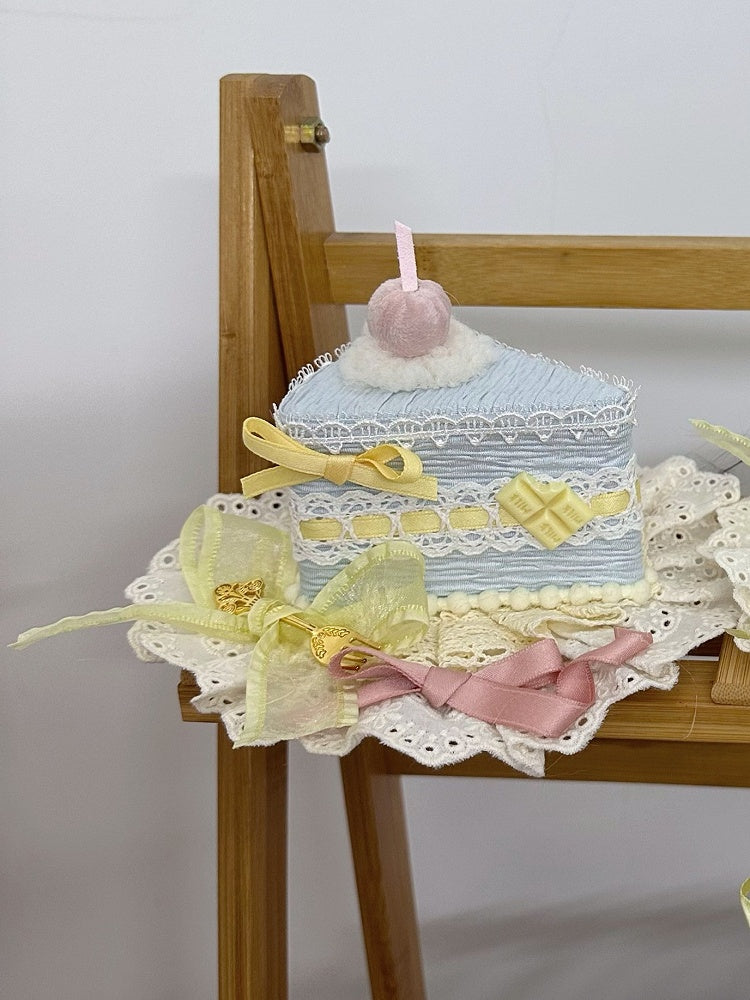 Clips With Mini Cake Triangle Sweet Blue/Pink Hat Lolita