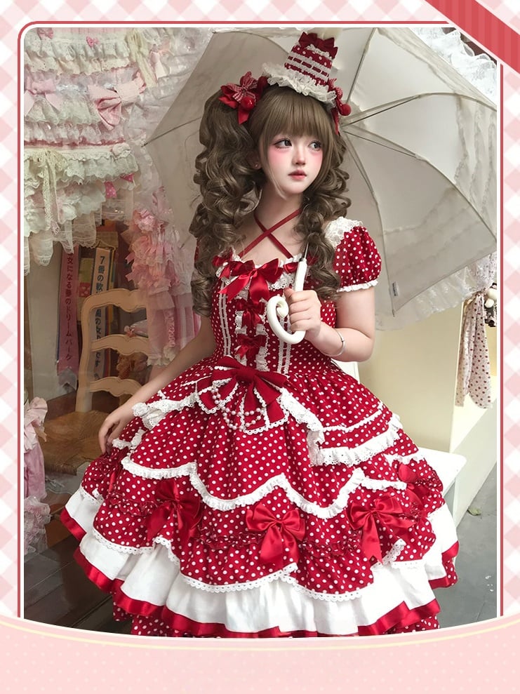 Bow Red Hairclip Lolita Cherry