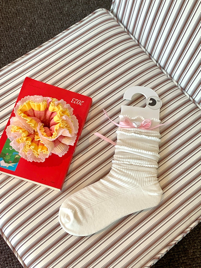 Calf Color Heart 6 Decorated Bowknot Options Loose Beaded Detail