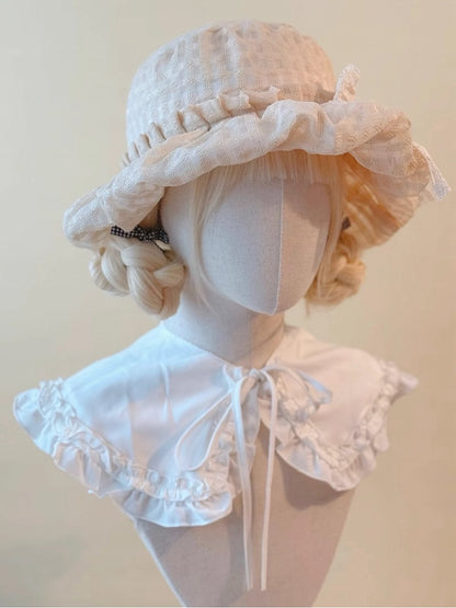 Bow Spring and Buttons Summer Decorated Lace for Hat Handmade