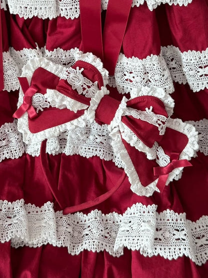 Red/Black KC Bowknot Lace Trim Pink/Wine