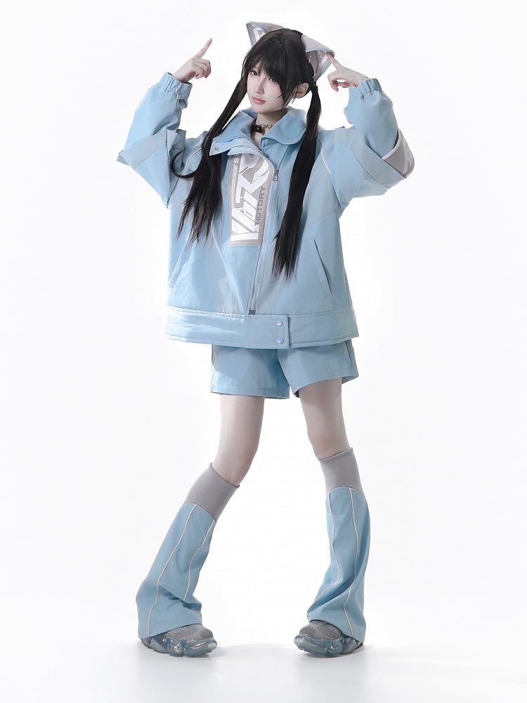 Techwear Kaiwai Cyberpunk Tenshi Shorts Blue