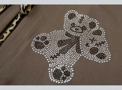 Punk Devil – Schokoladenbraunes Kapuzenoberteil mit abnehmbaren Ärmeln