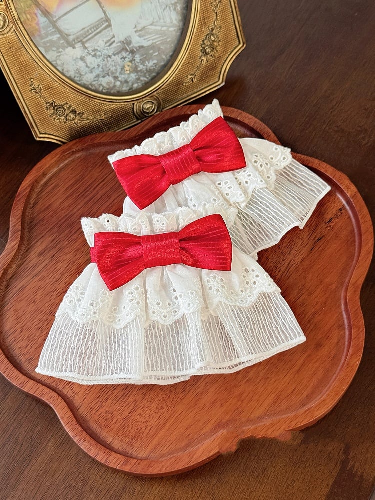 Bowknot Rote Manschetten / Handgelenk Rosa Schwarz Blau