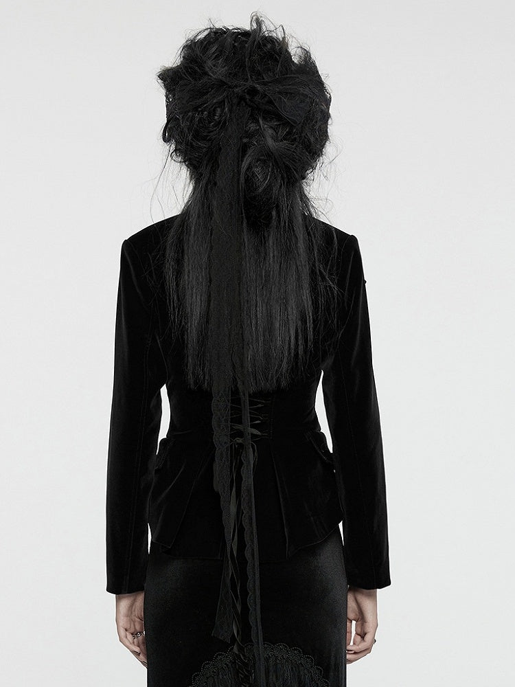 Black Coat Embroidered Goth Exquisite