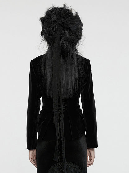 Black Coat Embroidered Goth Exquisite