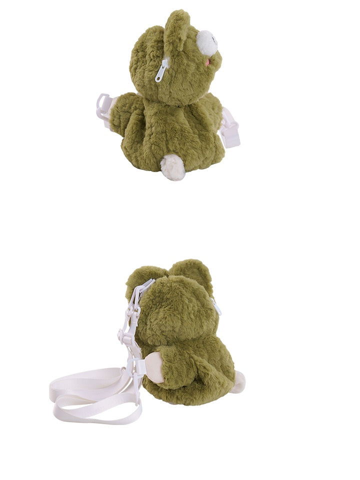 Grüner Frosch Lamm Plüsch Rucksack Umhängetasche Mittel/Groß