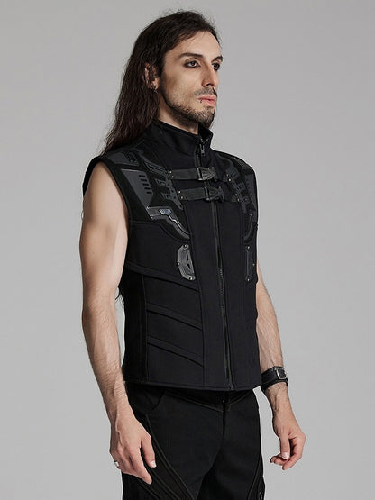 Vest Personalized Black Cyberpunk Men's