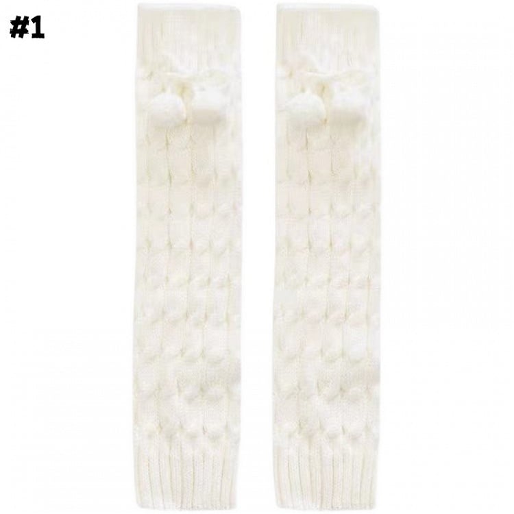 Weiße süße Lolita-Strick-Beinwärmer