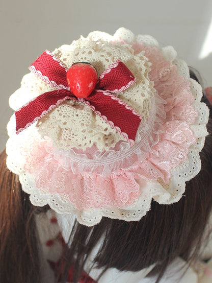 Pink Strawberry Cake Mini Hat