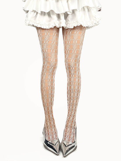 Design Polygon Tights Cut-Out Colors 4 Fishnet