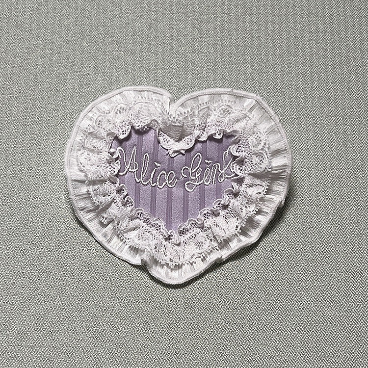 Red Black Purple Heart-shaped Pink Brooch Champagne /