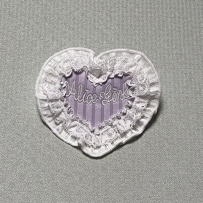 Red Black Purple Heart-shaped Pink Brooch Champagne /