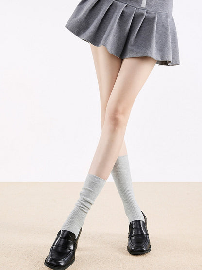 Socks Knit Ribbed 6-Color Calf