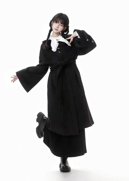 ブラックホワイトの蝶結びのプラッシュチョーカー