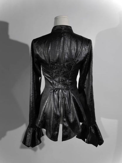 Gothic Ways Sleeves Black Lolita Long Wear Collar Two Shirt
