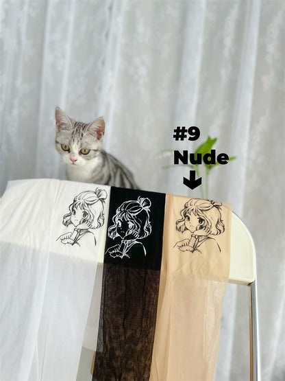 9 Options Lolita Print Tights