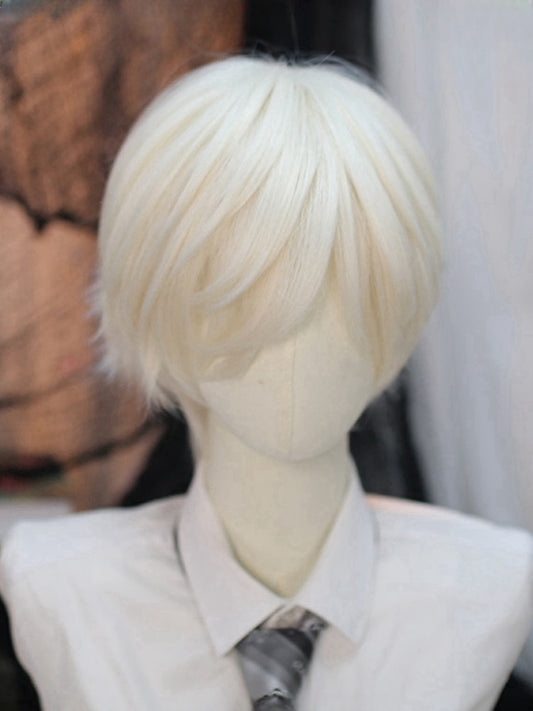 Milchweiße 25CM Ouji Kurze Perücke