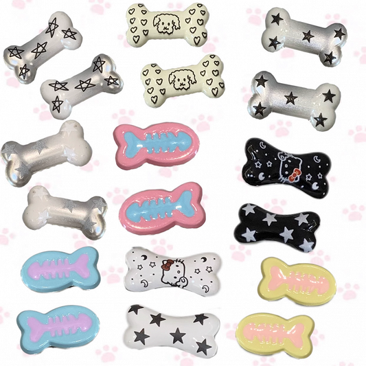 Y2K Bone/ Fish-Shaped Hairclips