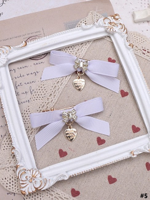 9 Kei Charm Bowknot Options Color Heart Hairclip Jirai